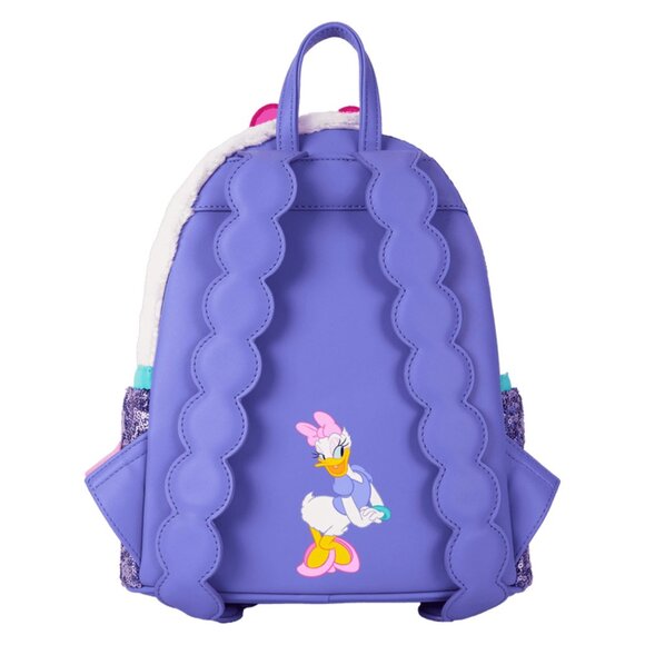 Loungefly Daisy Duck 85th Anniversary Sequin Plush Cosplay Mini Backpack NWT - Picture 5 of 8